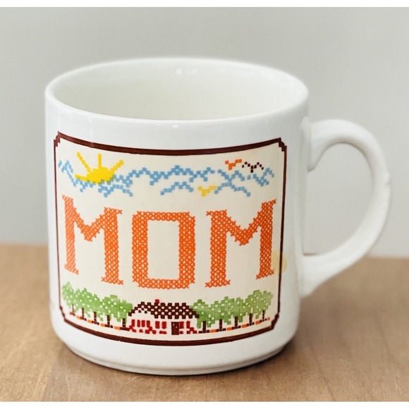 Other - Vintage Grindley England MOM Cross Stitch Coffee Mug Coffee Tea Cup